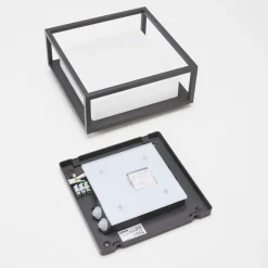 Lucande LED buiten wandlamp Ilirian, antraciet, aluminium, 25 cm