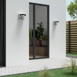 Lucande LED buiten wandlamp Belna, beton, sensor, IP54