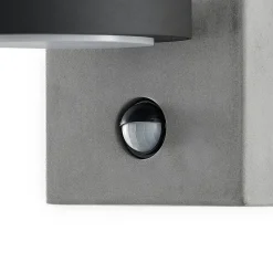 Lucande LED buiten wandlamp Belna, beton, sensor, IP54