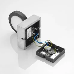 Lucande LED buiten wandlamp Belna, beton, sensor, IP54