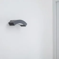 Lucande LED buiten wandlamp Lennik, 26cm, antraciet, metaal