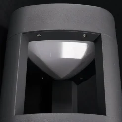 Lucande LED buiten wandlamp Pirron, driehoekig, metaal, IP54