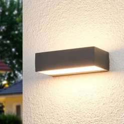 Lucande LED buiten wandlamp Lissi, 21 cm, antraciet, IP54