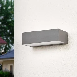 Lucande LED buiten wandlamp Lissi, 21 cm, antraciet, IP54