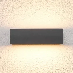 Lucande LED buiten wandlamp Lissi, 21 cm, antraciet, IP54