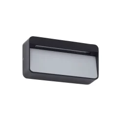 Lucande LED buiten wandlamp Tiburia, zwart, aluminium