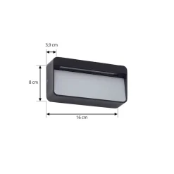 Lucande LED buiten wandlamp Tiburia, zwart, aluminium