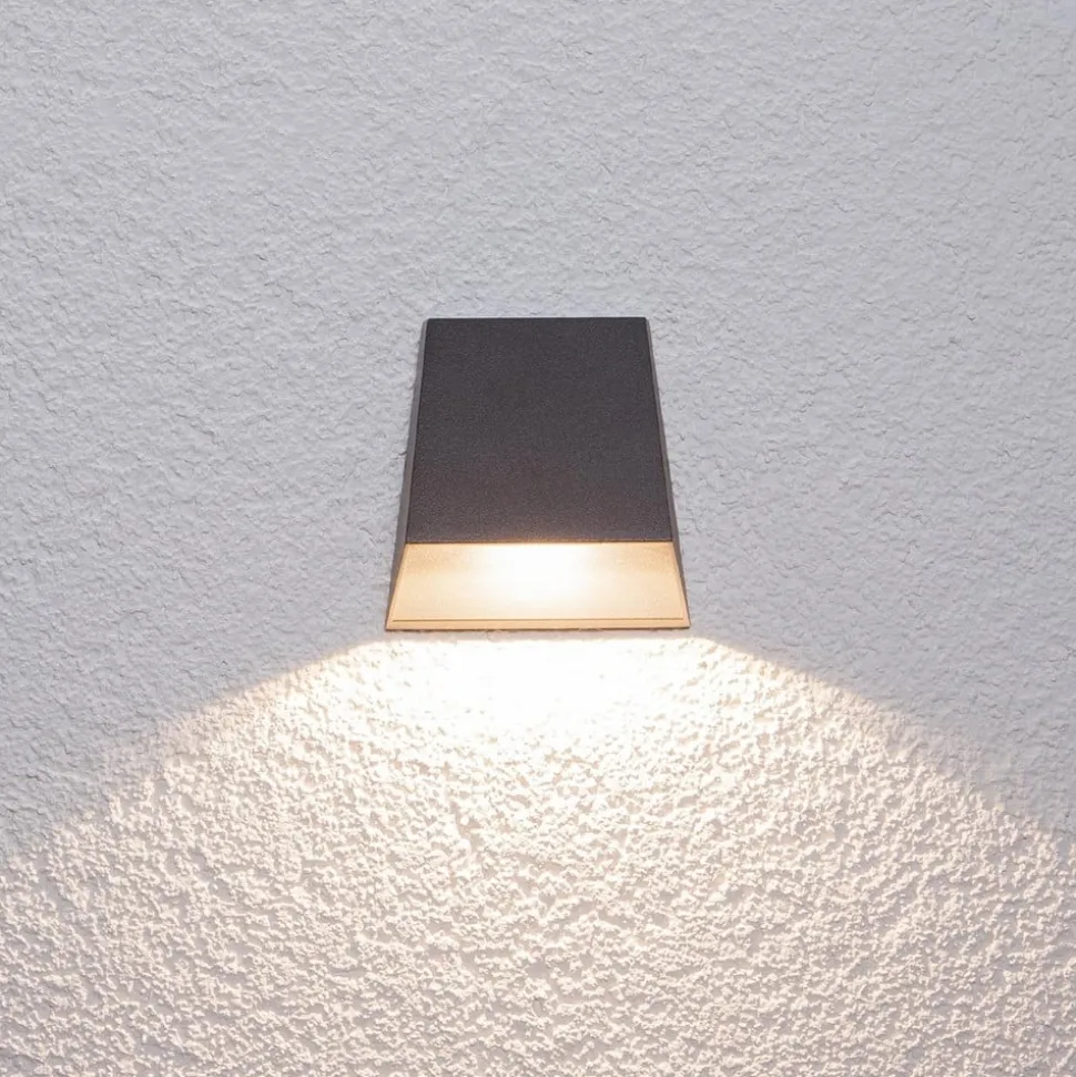 Lucande LED buiten wandlamp Hanno, antraciet, metaal, IP54