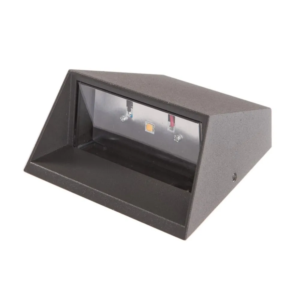 Lucande LED buiten wandlamp Hanno, antraciet, metaal, IP54