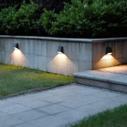 Lucande LED buiten wandlamp Hanno, antraciet, metaal, IP54