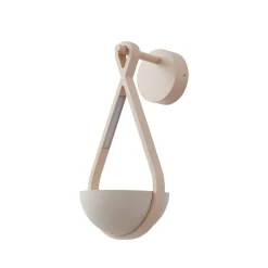 Lucande LED buiten wandlamp Florka, beton, hangende korf, IP54