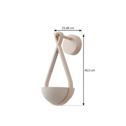 Lucande LED buiten wandlamp Florka, beton, hangende korf, IP54