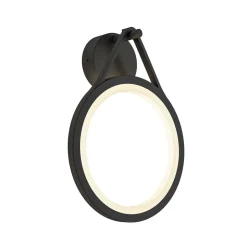 Lucande LED buiten wandlamp Mirco, 30 cm, zwart, IP65