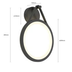 Lucande LED buiten wandlamp Mirco, 30 cm, zwart, IP65