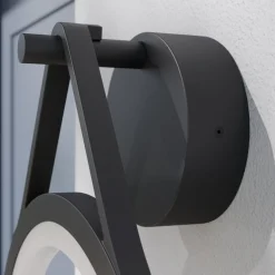 Lucande LED buiten wandlamp Mirco, 30 cm, zwart, IP65