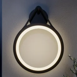 Lucande LED buiten wandlamp Mirco, 30 cm, zwart, IP65