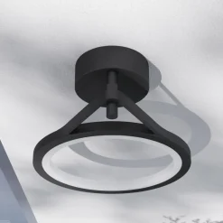 Lucande LED buiten wandlamp Mirco, 30 cm, zwart, IP65