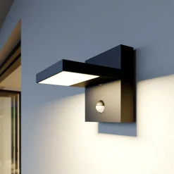 Lucande LED buiten wandlamp Silvan, antraciet, sensor, IP54