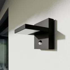 Lucande LED buiten wandlamp Silvan, antraciet, sensor, IP54