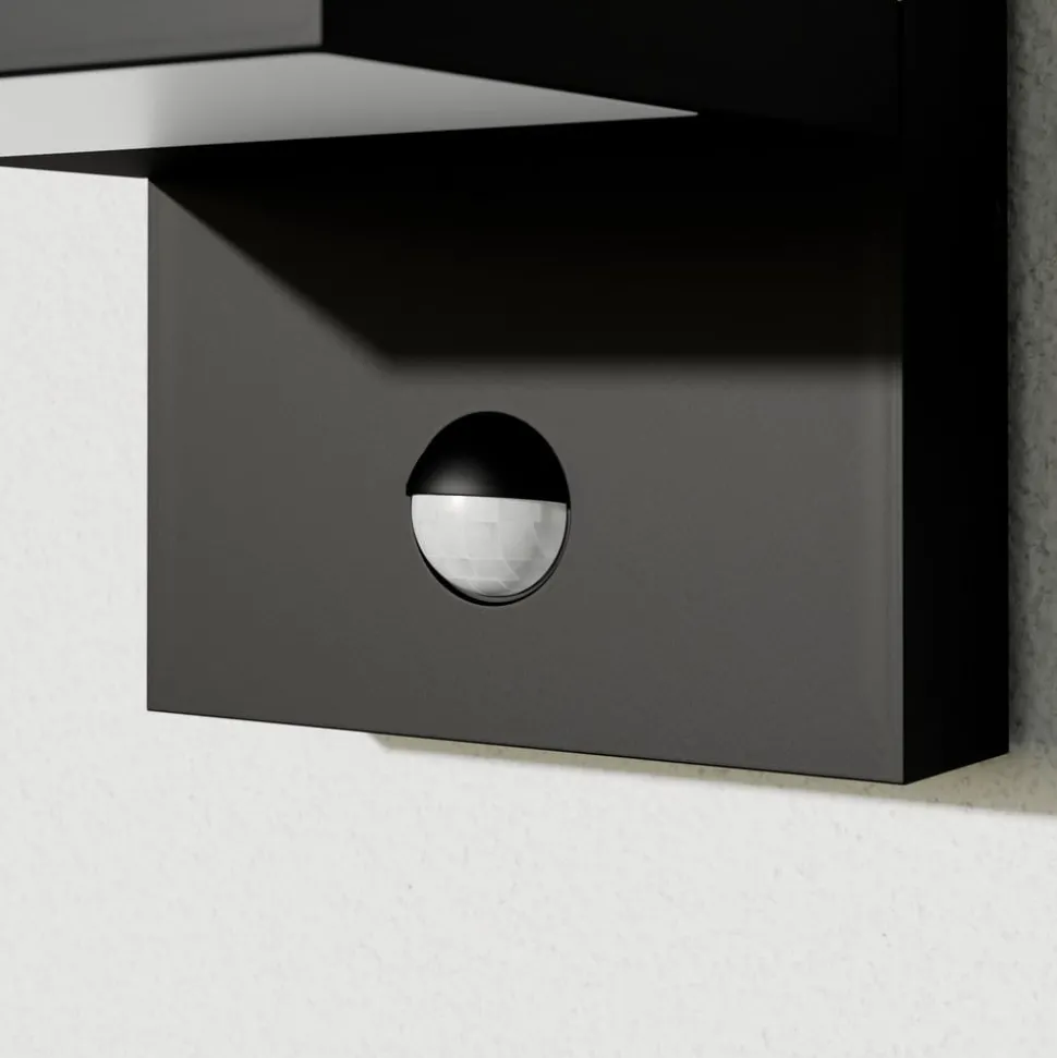 Lucande LED buiten wandlamp Silvan, antraciet, sensor, IP54