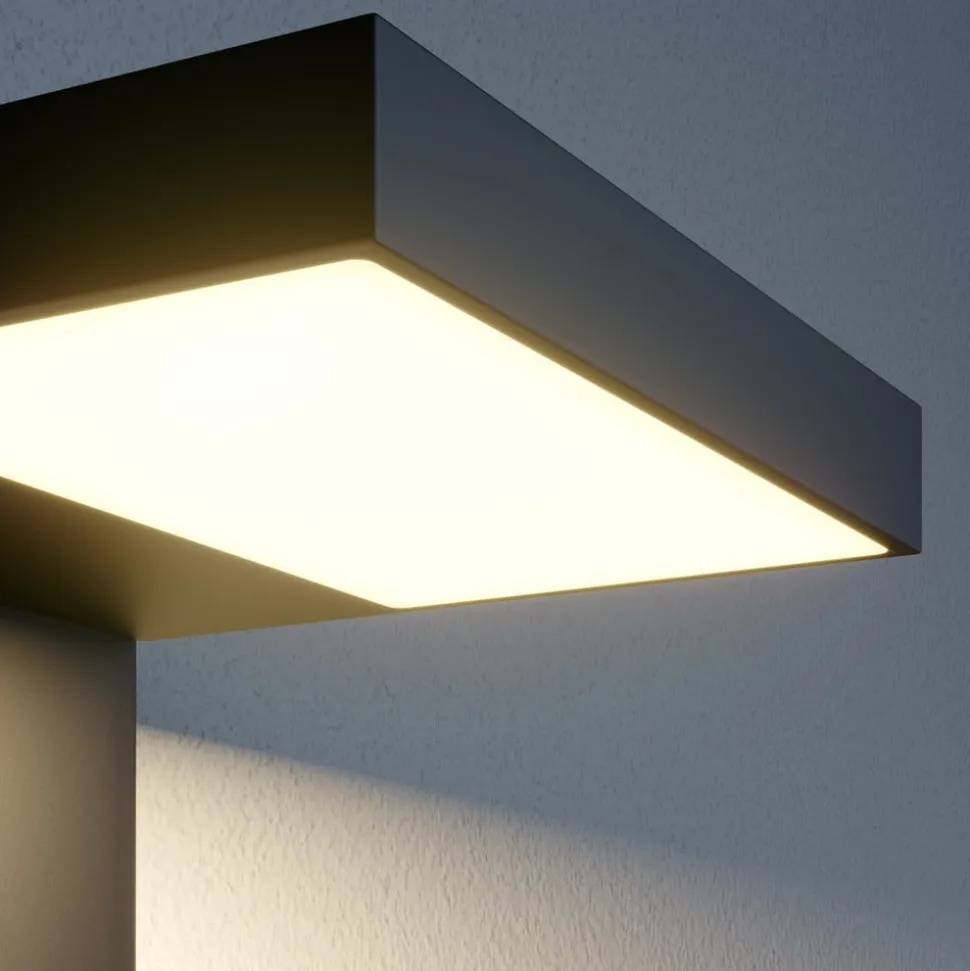 Lucande LED buiten wandlamp Silvan, antraciet, sensor, IP54