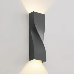 Lucande LED buiten wandlamp Tibelya, antraciet, omhoog/omlaag, IP65