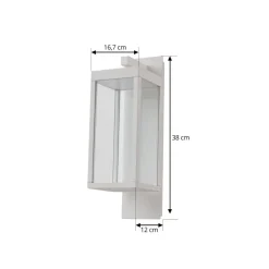 Lucande LED buiten wandlamp Ferdinand, wit, metaal, 38 cm