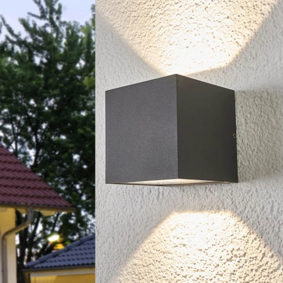 Lucande LED buiten wandlamp Merjem, 10 cm, omhoog/omlaag, IP54