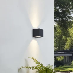 Lucande LED buiten wandlamp Merjem, 10 cm, omhoog/omlaag, IP54