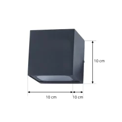 Lucande LED buiten wandlamp Merjem, 10 cm, omhoog/omlaag, IP54