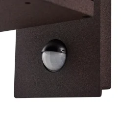 Lucande LED buiten wandlamp Ferdinand, roest, sensor, IP54