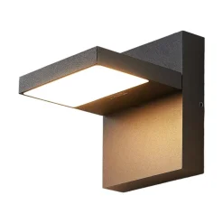 Lucande LED buiten wandlamp Silvan, antraciet, IP65, 14 cm
