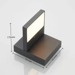 Lucande LED buiten wandlamp Silvan, antraciet, IP65, 14 cm