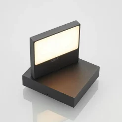 Lucande LED buiten wandlamp Silvan, antraciet, IP65, 14 cm