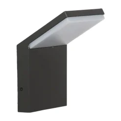 Lucande LED buiten wandlamp Nevio, 17 cm, antraciet, aluminium