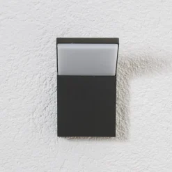 Lucande LED buiten wandlamp Nevio, 17 cm, antraciet, aluminium