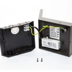 Lucande LED buiten wandlamp Nevio, 17 cm, antraciet, aluminium