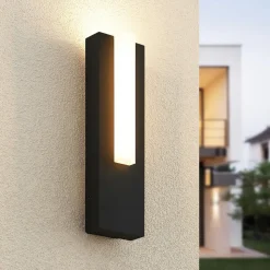 Lucande LED buiten wandlamp Virgalia, 31cm, antraciet, IP65