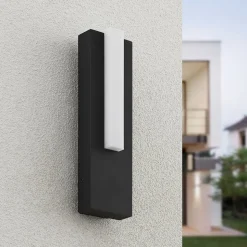Lucande LED buiten wandlamp Virgalia, 31cm, antraciet, IP65