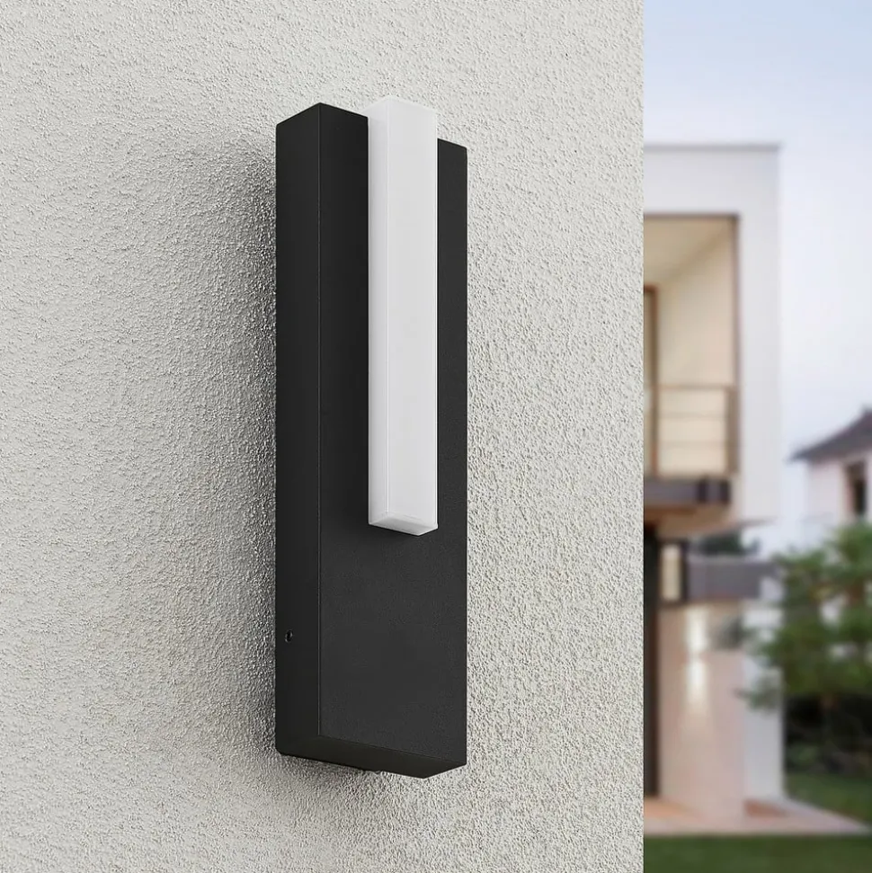 Lucande LED buiten wandlamp Virgalia, 31cm, antraciet, IP65
