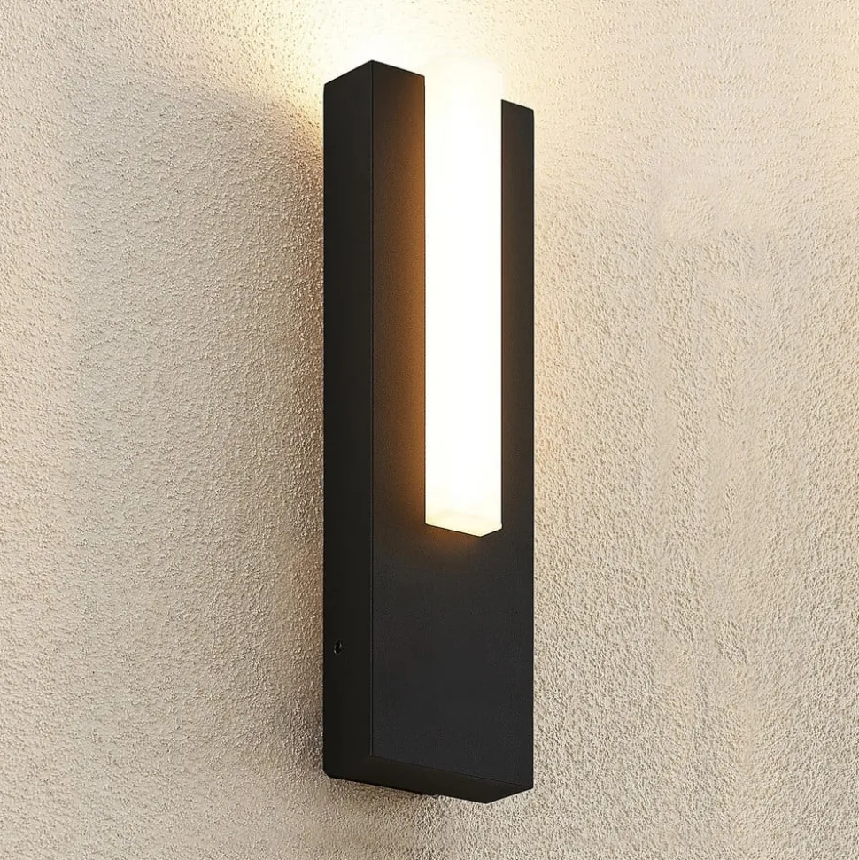 Lucande LED buiten wandlamp Virgalia, 31cm, antraciet, IP65