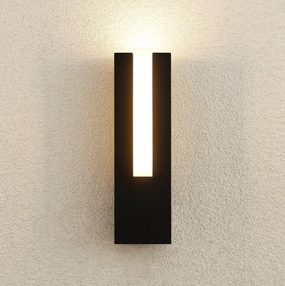Lucande LED buiten wandlamp Virgalia, 31cm, antraciet, IP65
