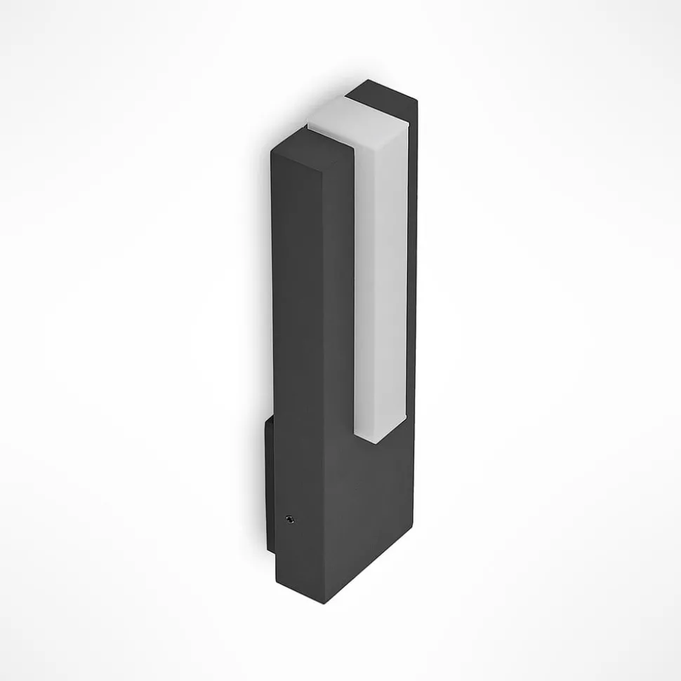 Lucande LED buiten wandlamp Virgalia, 31cm, antraciet, IP65