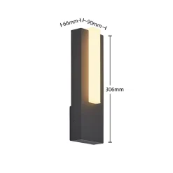 Lucande LED buiten wandlamp Virgalia, 31cm, antraciet, IP65