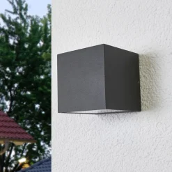 Lucande LED buiten wandlamp Merjem, 12 cm, down, IP54