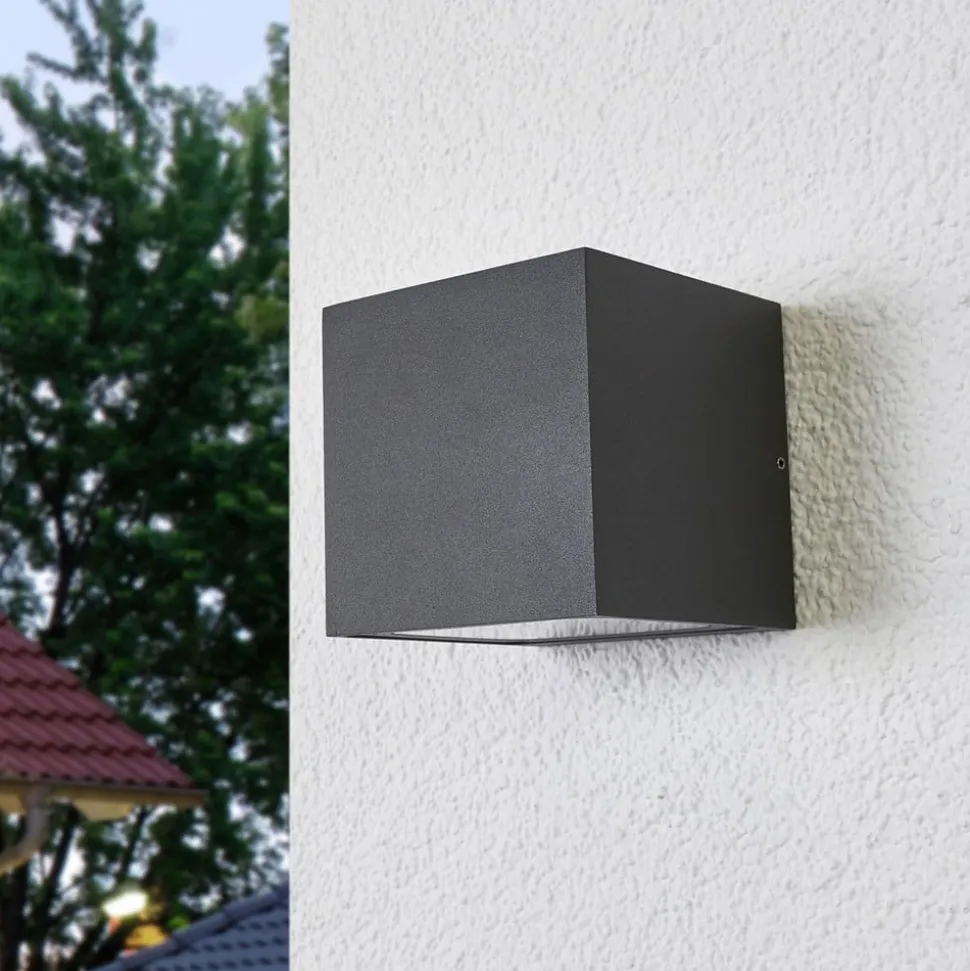 Lucande LED buiten wandlamp Merjem, 12 cm, down, IP54