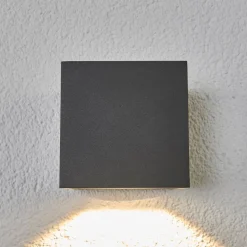 Lucande LED buiten wandlamp Merjem, 12 cm, down, IP54