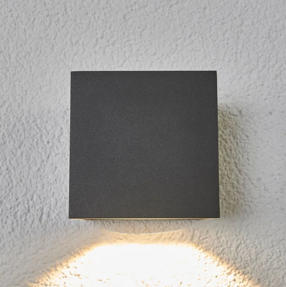 Lucande LED buiten wandlamp Merjem, 12 cm, down, IP54