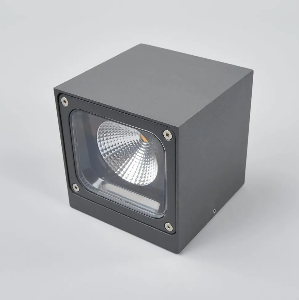 Lucande LED buiten wandlamp Merjem, 12 cm, down, IP54