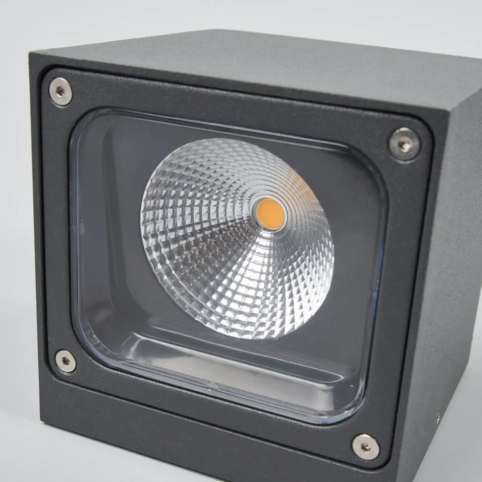 Lucande LED buiten wandlamp Merjem, 12 cm, down, IP54